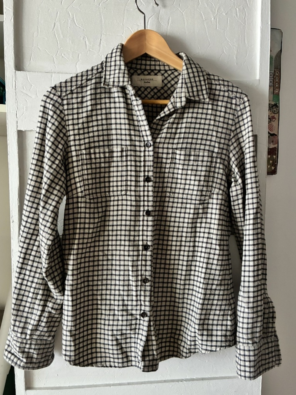 Max Mara Weekend Grey Check Cotton Shirt Size S